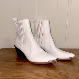 White Short Western Cowboy Boots